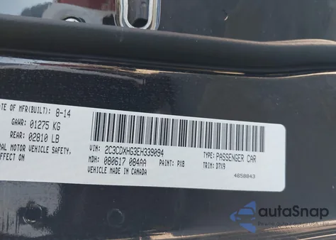 2014 Dodge Charger Sxt z USA, uszkodzony, nr VIN 2C3CDXHG3EH339094